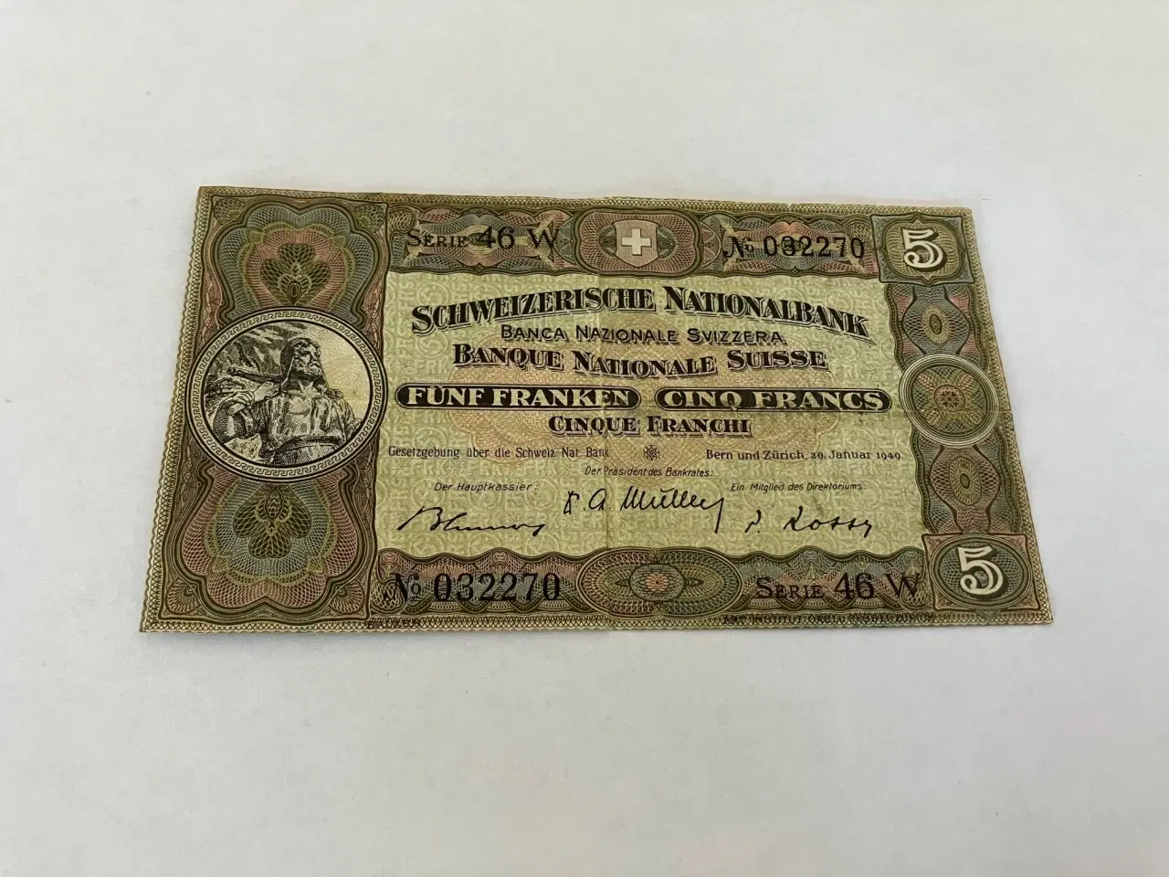 Billede 1 - 5 Francs Switzerland 1949