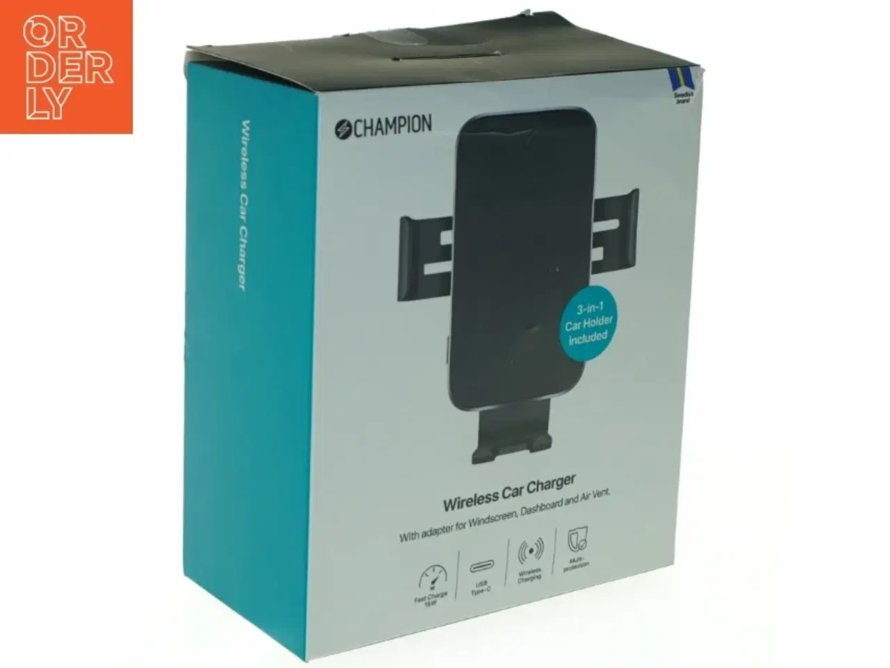 Billede 1 - Trådløs biloplader med holder fra Champion (str. 17 mm. ball. joint. bracket)
