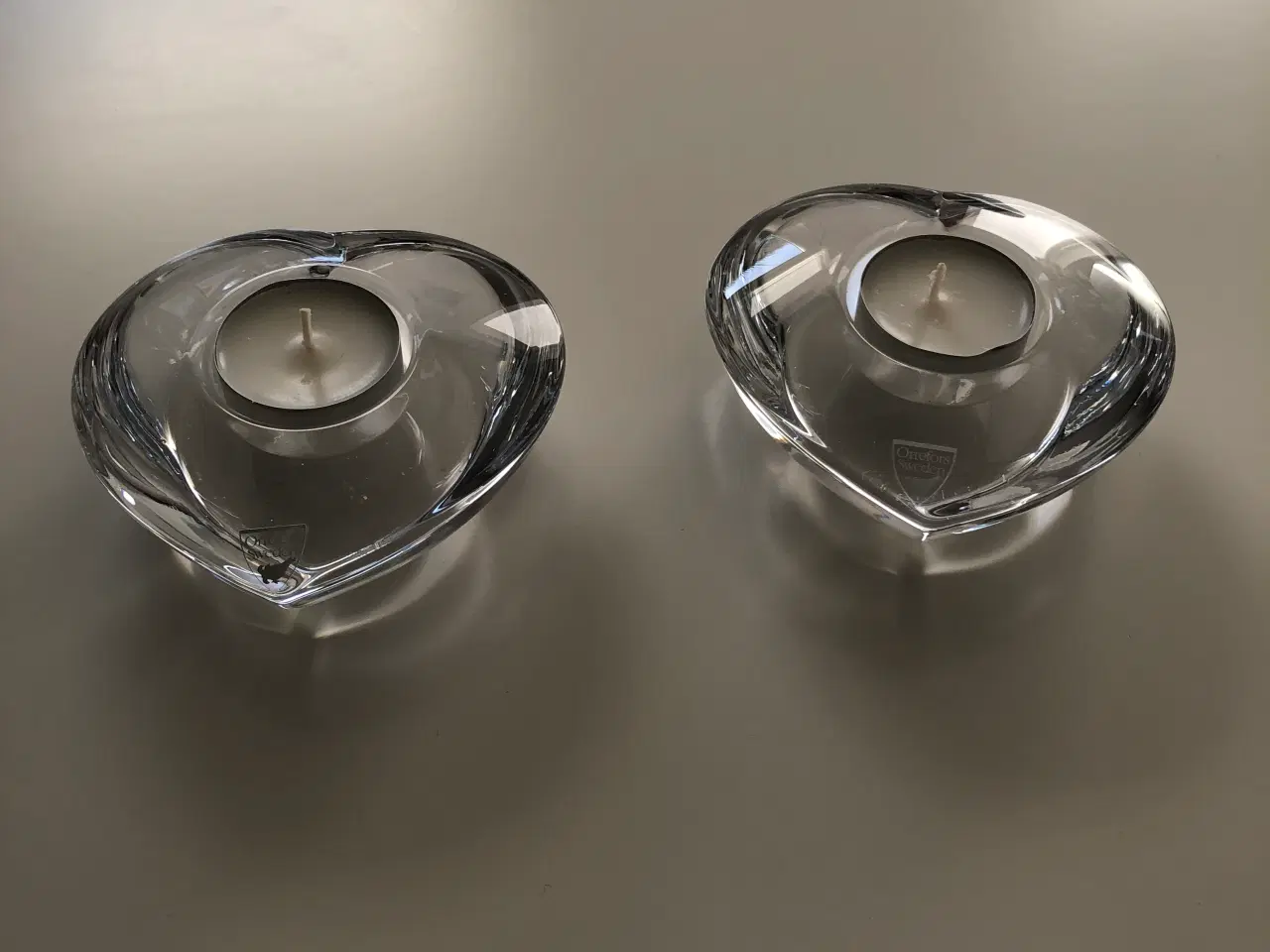 Billede 1 - Orrefors Hjerte Lysestager, 2 stk