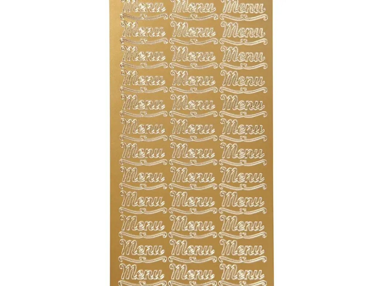 Billede 1 - Stickers, menu, ark 10x23 cm, guld, 1 ark
