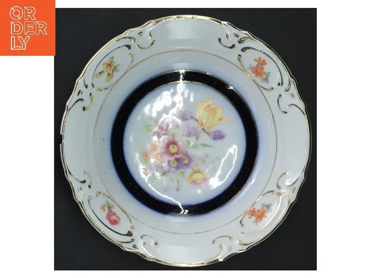 Billede 2 - Dekorativ porcelænsskål med blomster fra RM Japan (str. Ø 16x3 cm)