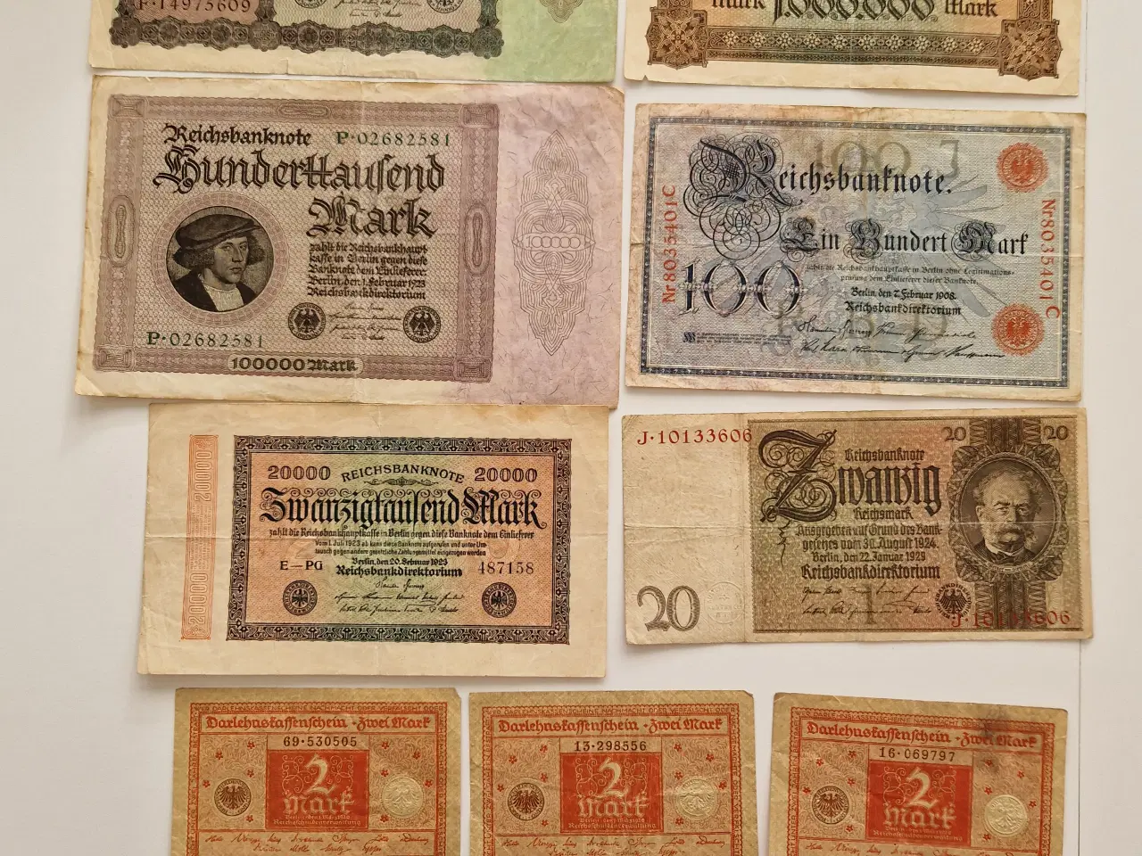 Billede 1 - 11 Gamle tyske pengesedler 
