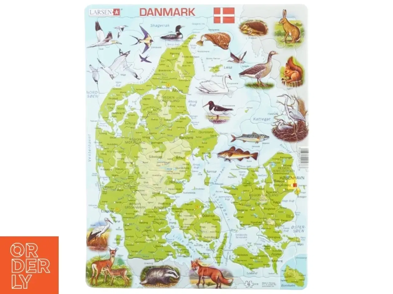 Billede 1 - Puslespil Danmark (str. 36 x 28 cm)