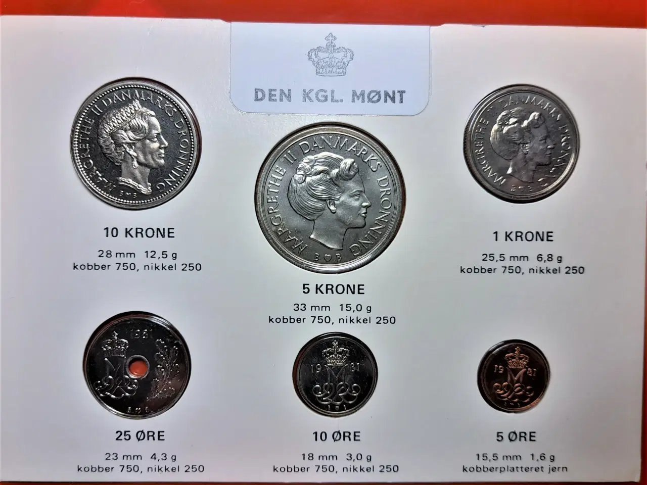 Billede 1 - DET KGL MØNTSÆT 1981 Margrethe II TOP Stand!