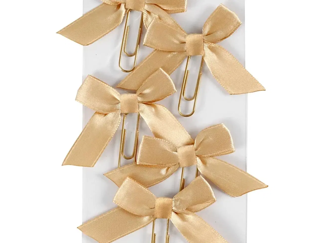 Billede 1 - Forgyldte Metalklips med Sløjfe - 5 stk. 40x70 mm