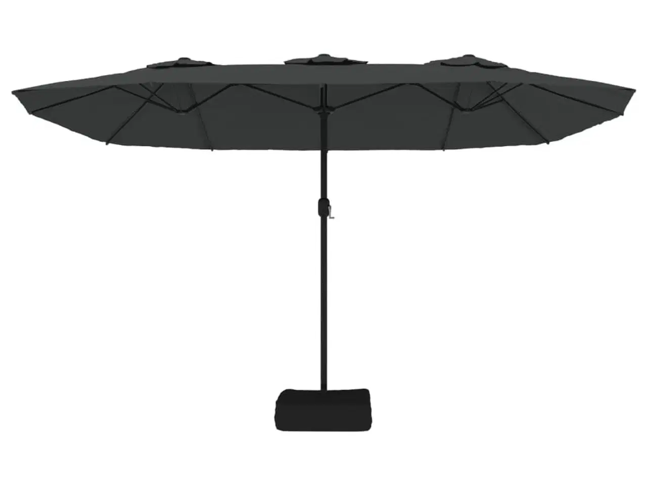 Billede 4 - Parasol m. dobbelt parasoldug 449x245 cm antracitgrå