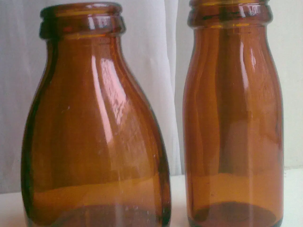 Billede 7 - Holmegaard rav brun glas flasker 3 x 1960r by mælk