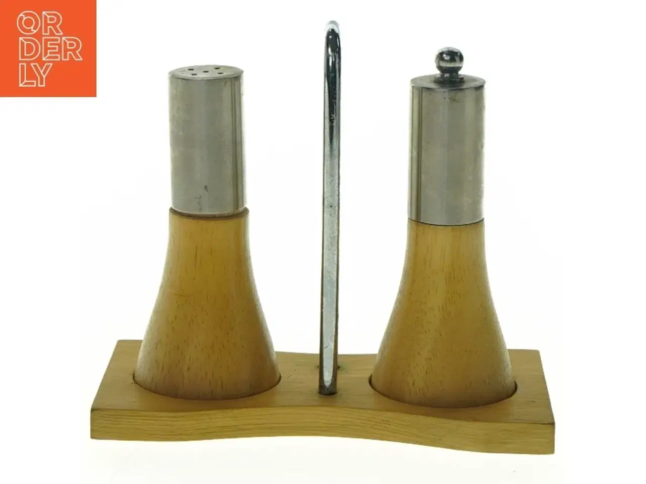 Billede 1 - Salt- og pebersæt med holder (str. L 14,5 x 7,5 cm)