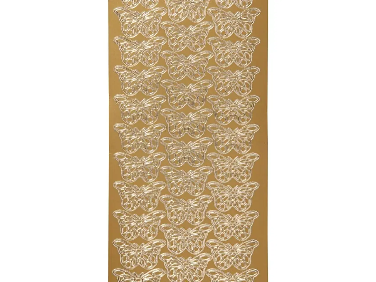 Billede 1 - Stickers, sommerfugle, ark 10x23 cm, guld, 1 ark