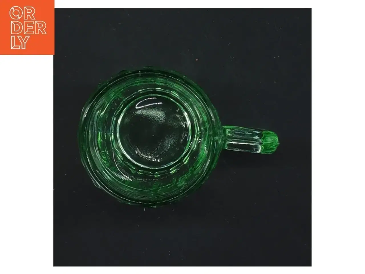 Billede 4 - Vintage Grøn glaskrus med håndtag (str. Ø 5,5 cm længde 8 cm)