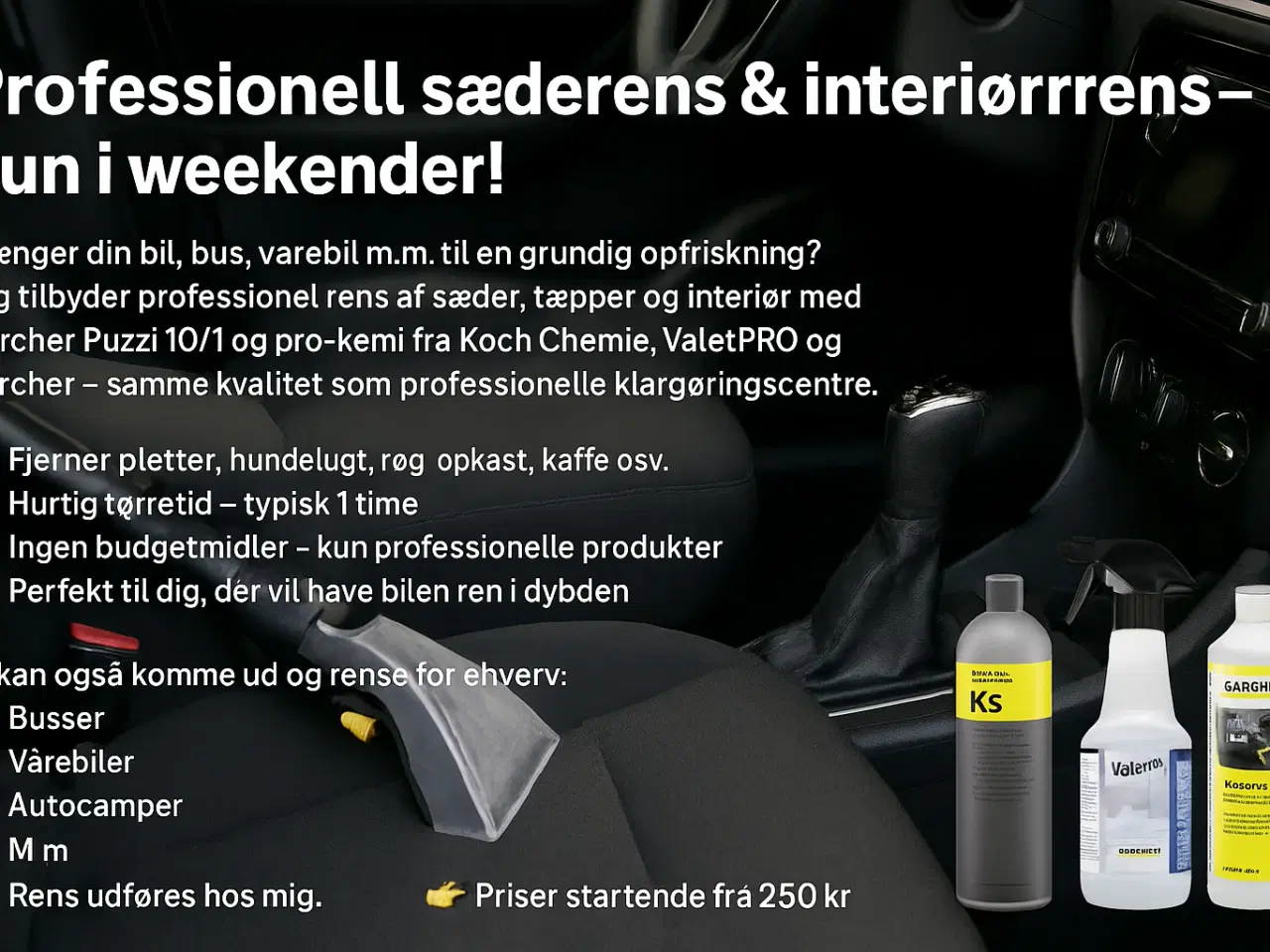 Billede 1 - Professionel sæderens & interiørrens – kun i weeke