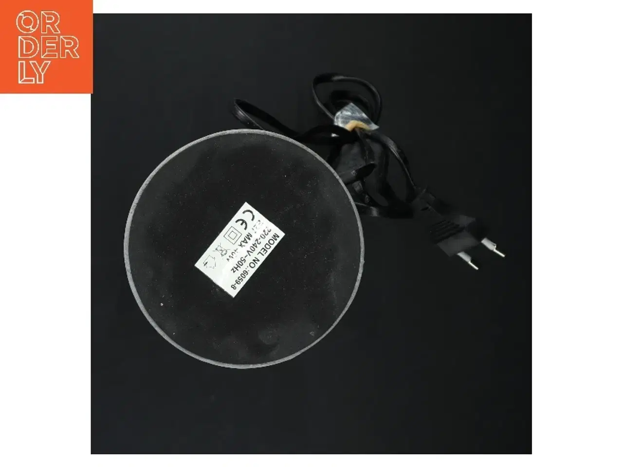 Billede 2 - Bordlampe med glaskuppel (str. 25. x 12 cm)