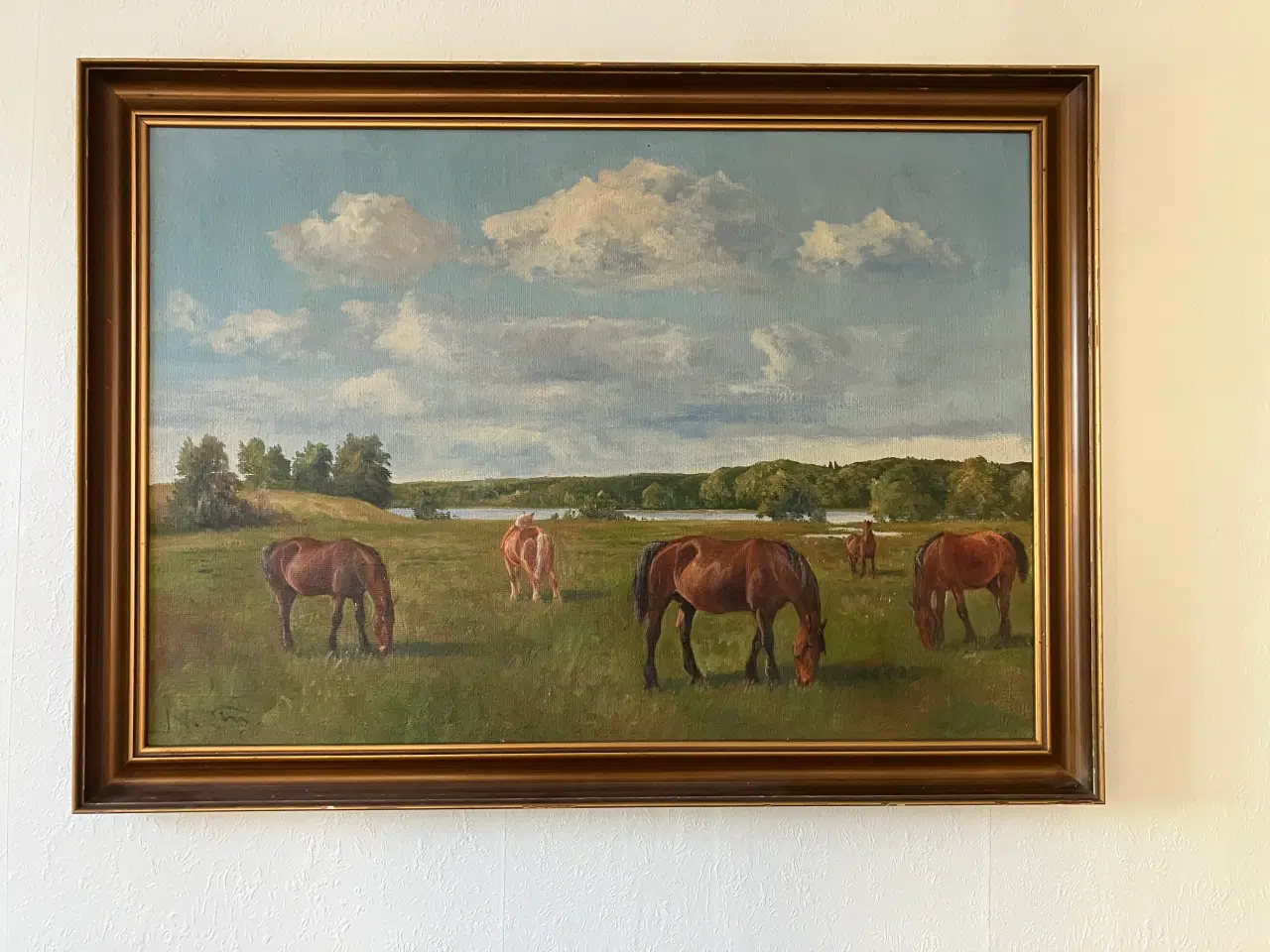 Billede 1 - Landskabsmaleri med heste