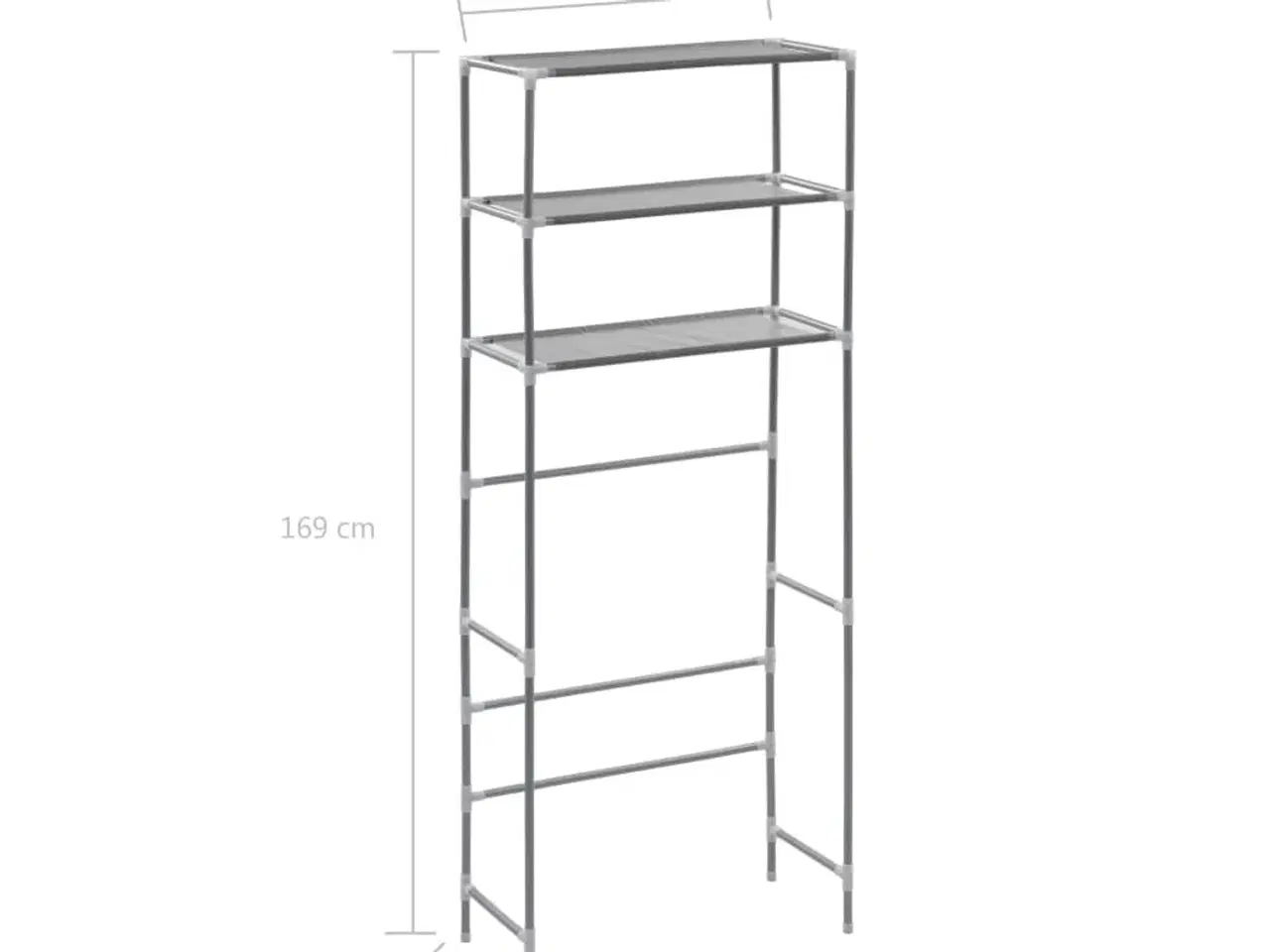 Billede 8 - Opbevaringsstativ med 3 hylder 69x28x169 cm sølvfarvet