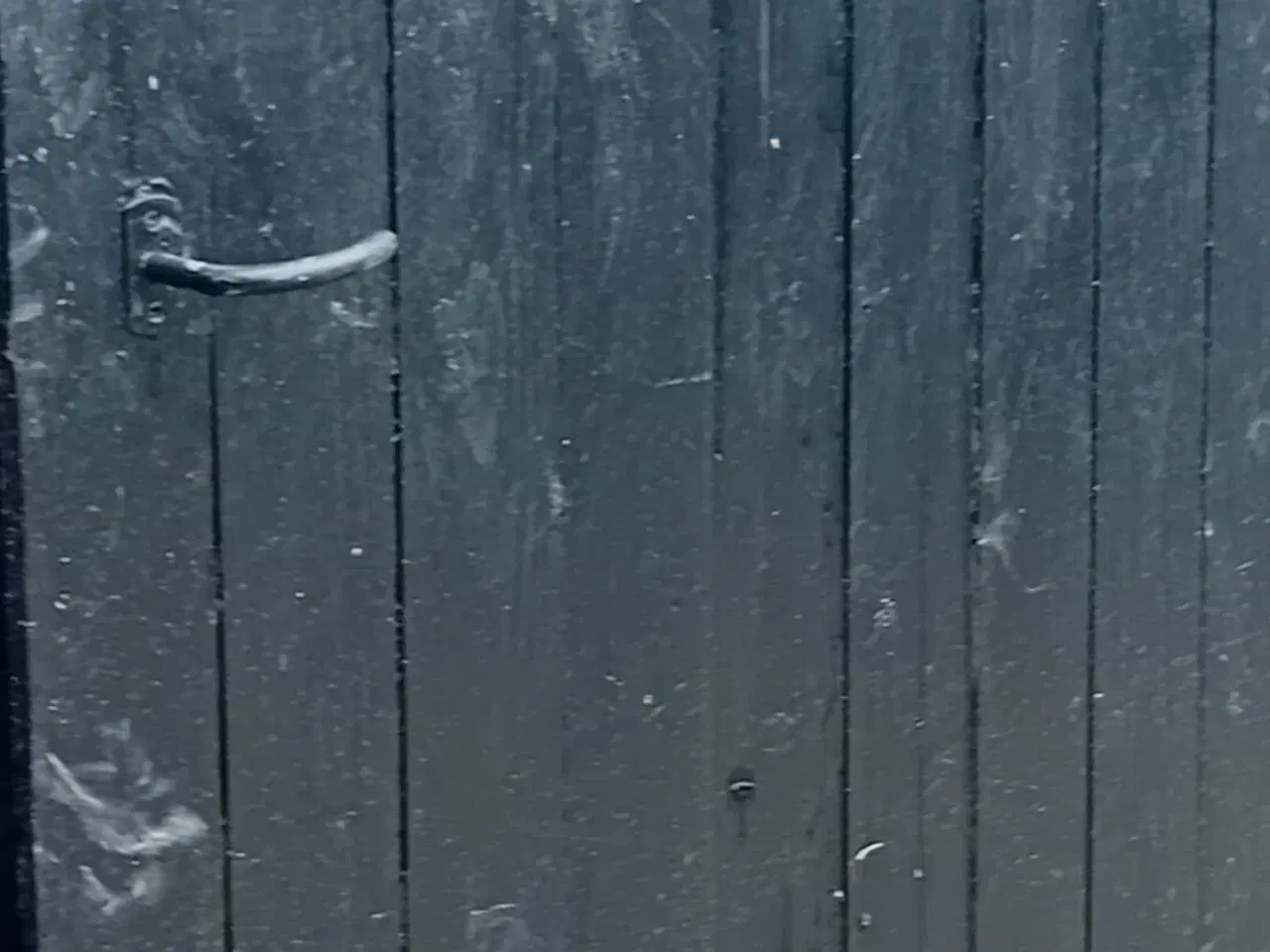 Billede 1 - Havelåge. Trædør i sort.