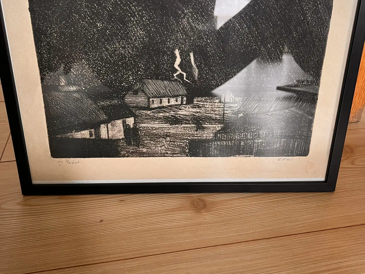 Billede 1 - Original grafik af Knud Eel – stemningsfuldt motiv