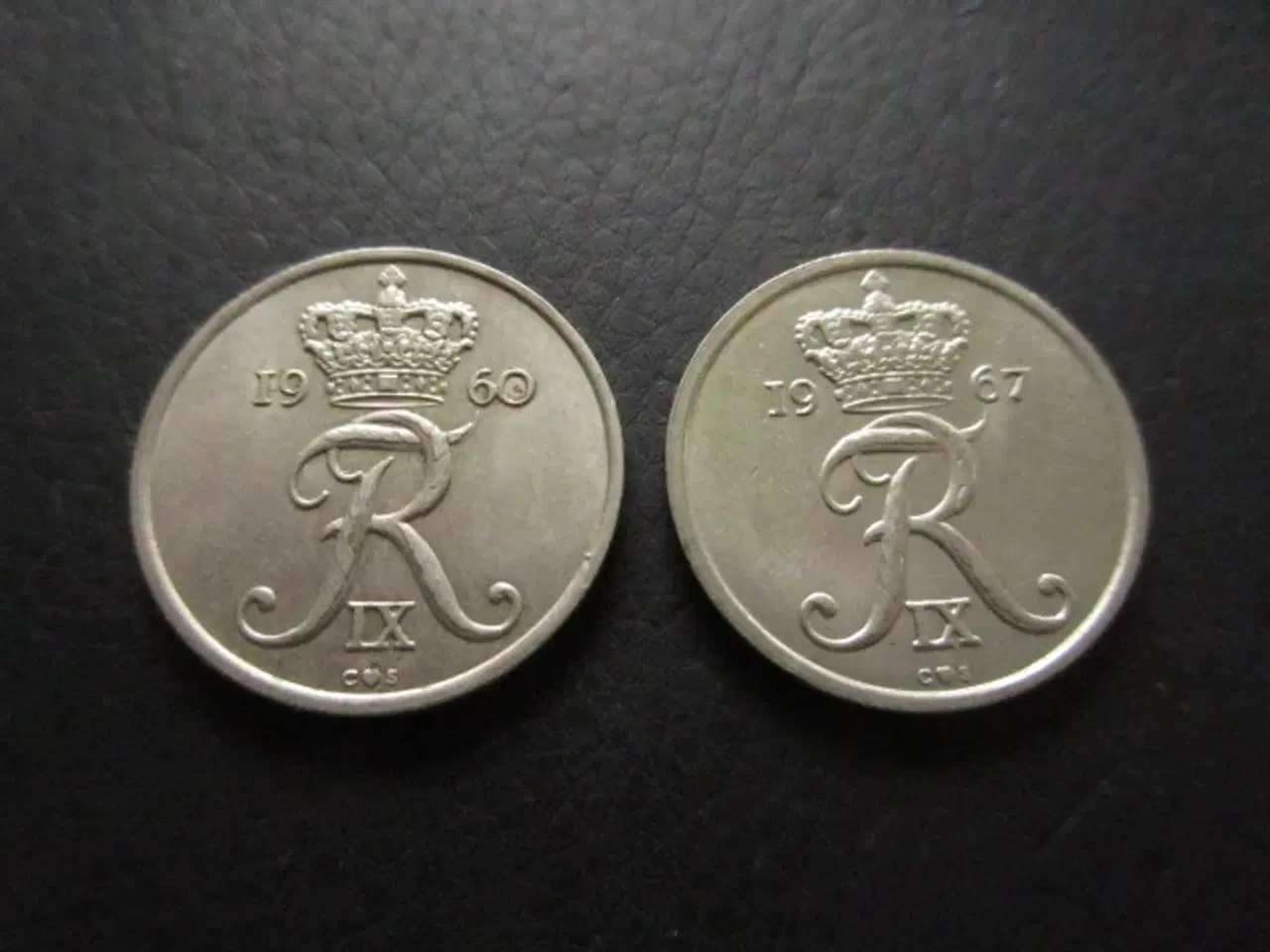 Billede 1 - 25 øre 1960 + 1967 møntskær