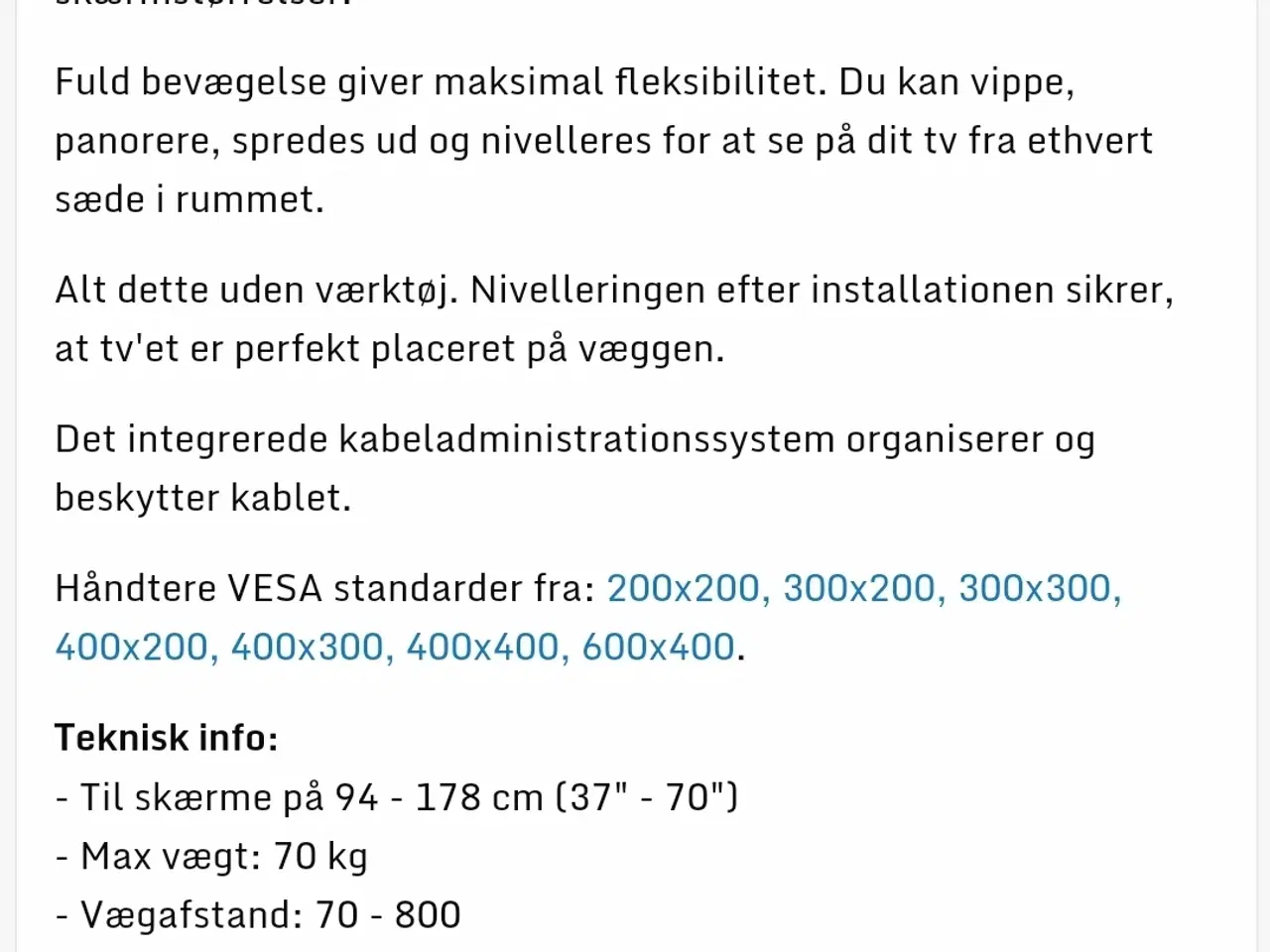 Billede 2 - Tv dreje/vippebeslag 