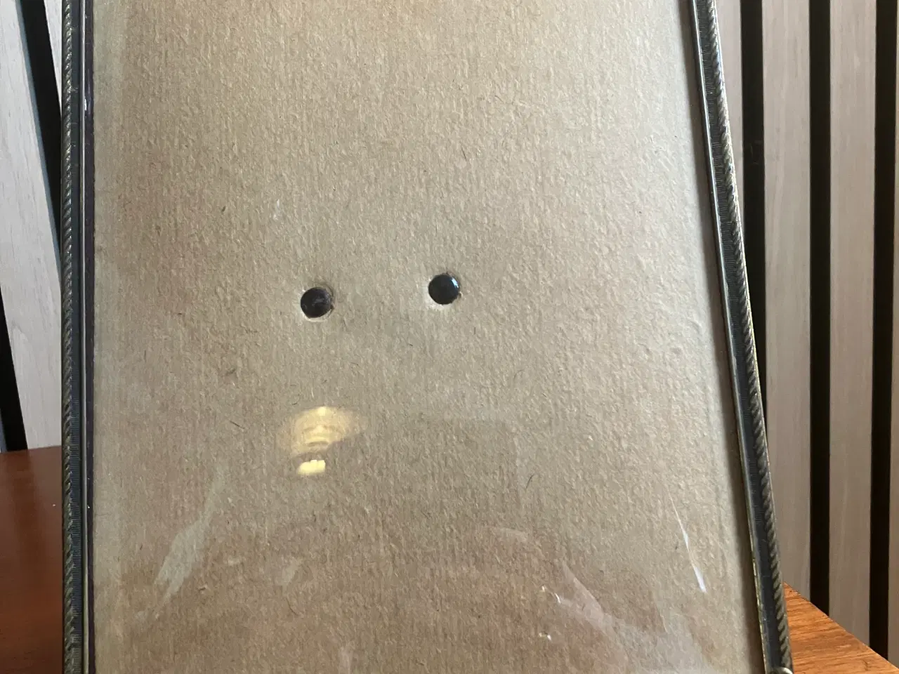 Billede 1 - Vintage billedramme i metal med buet glas