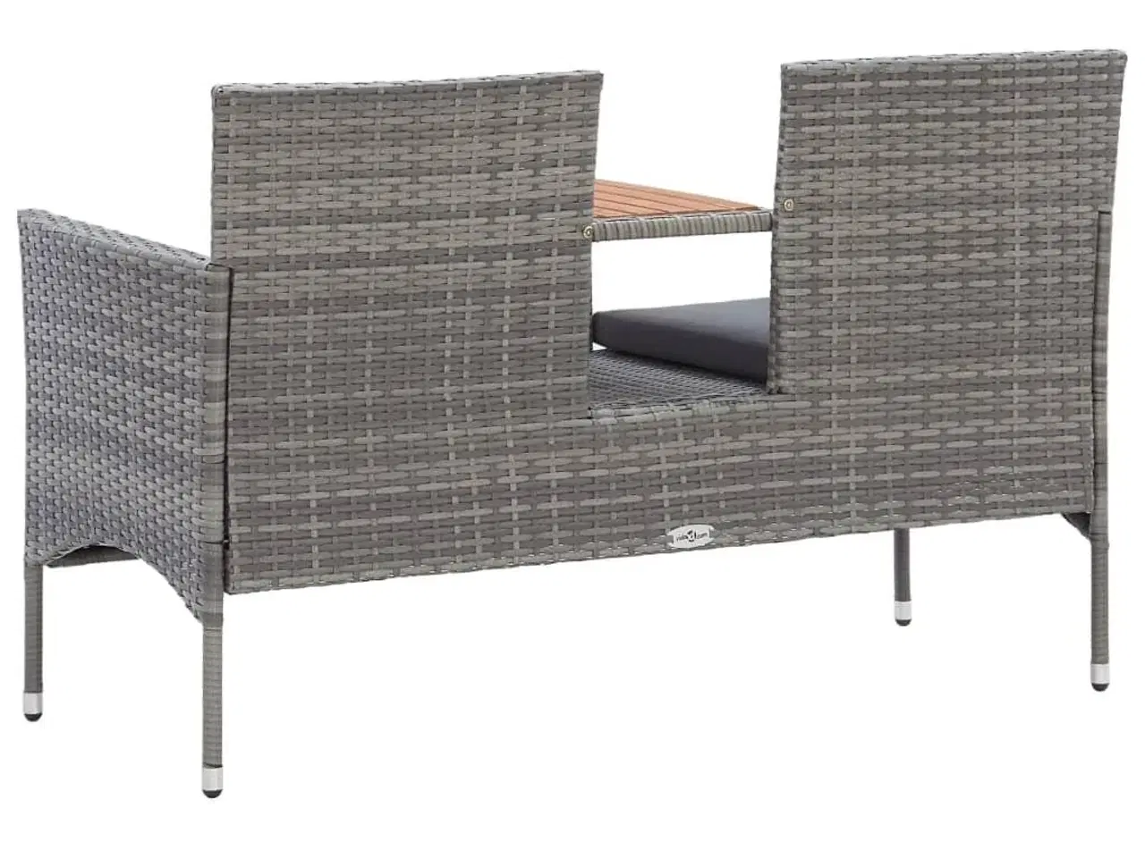 Billede 4 - 2-personers havebænk med tebord 143 cm polyrattan grå