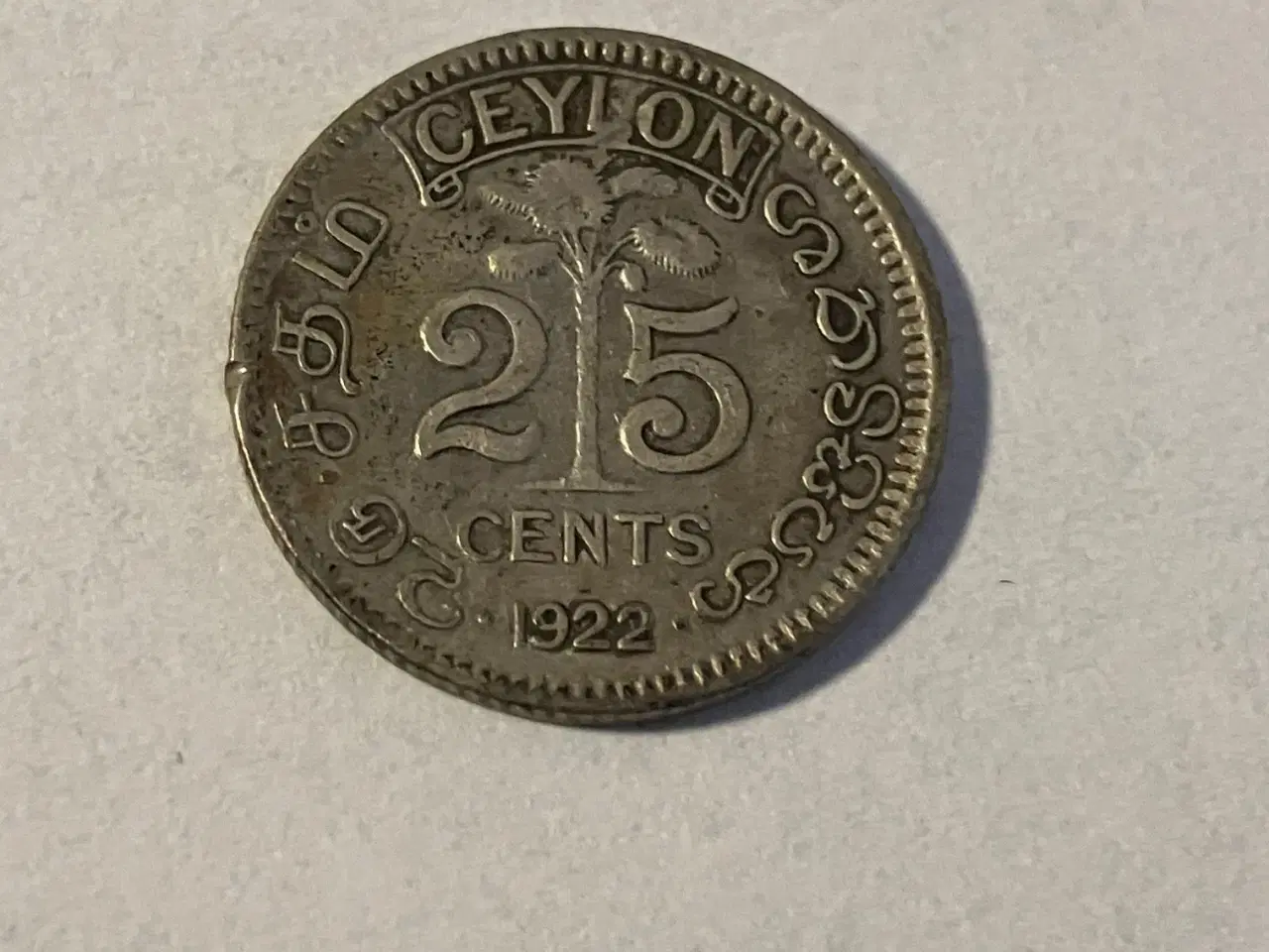 Billede 1 - 25 Cents Ceylon 1922