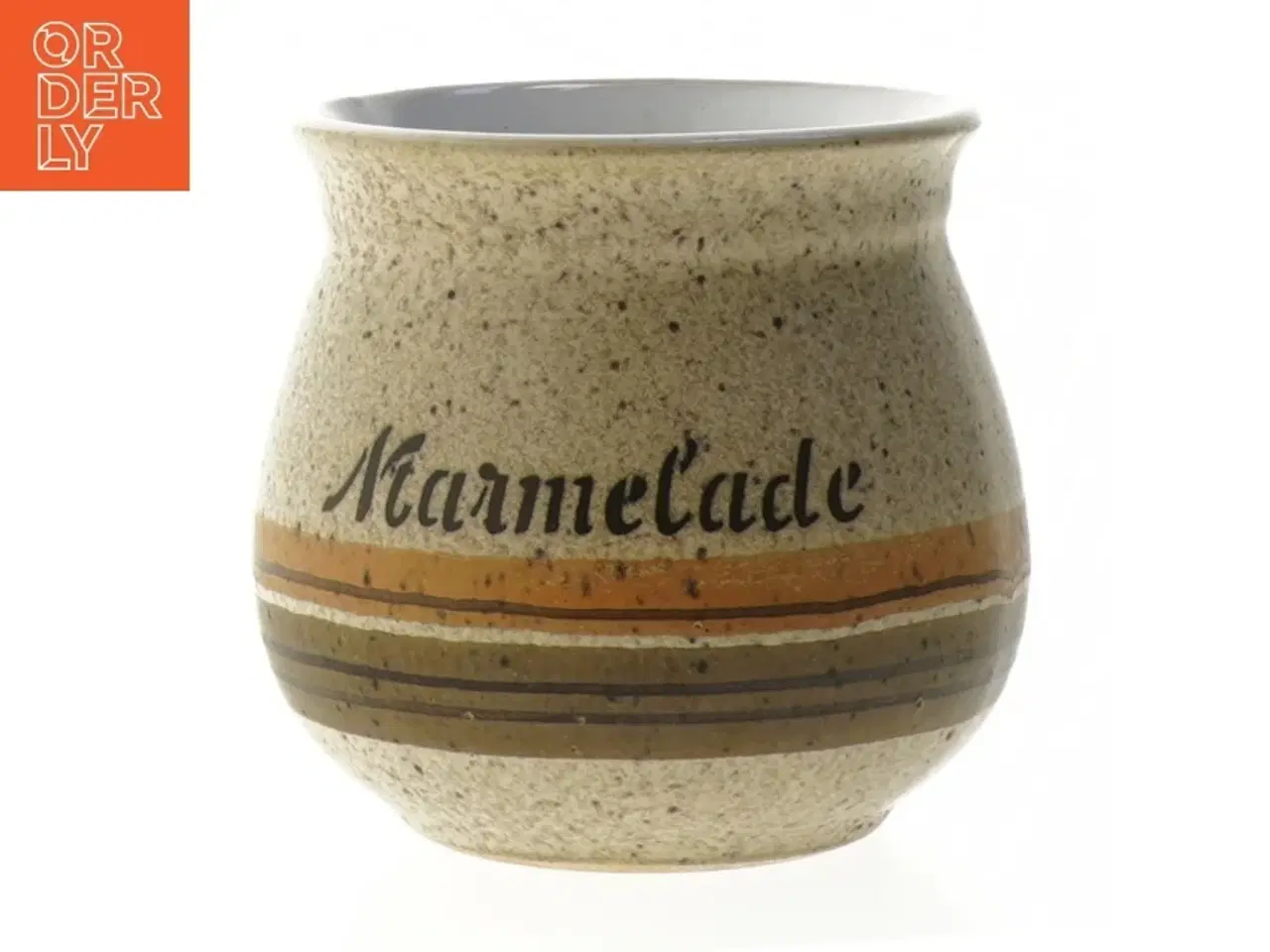 Billede 1 - Marmeladekrukke i keramik (str. Ø. 9 cm. længde, 9,5 cm)
