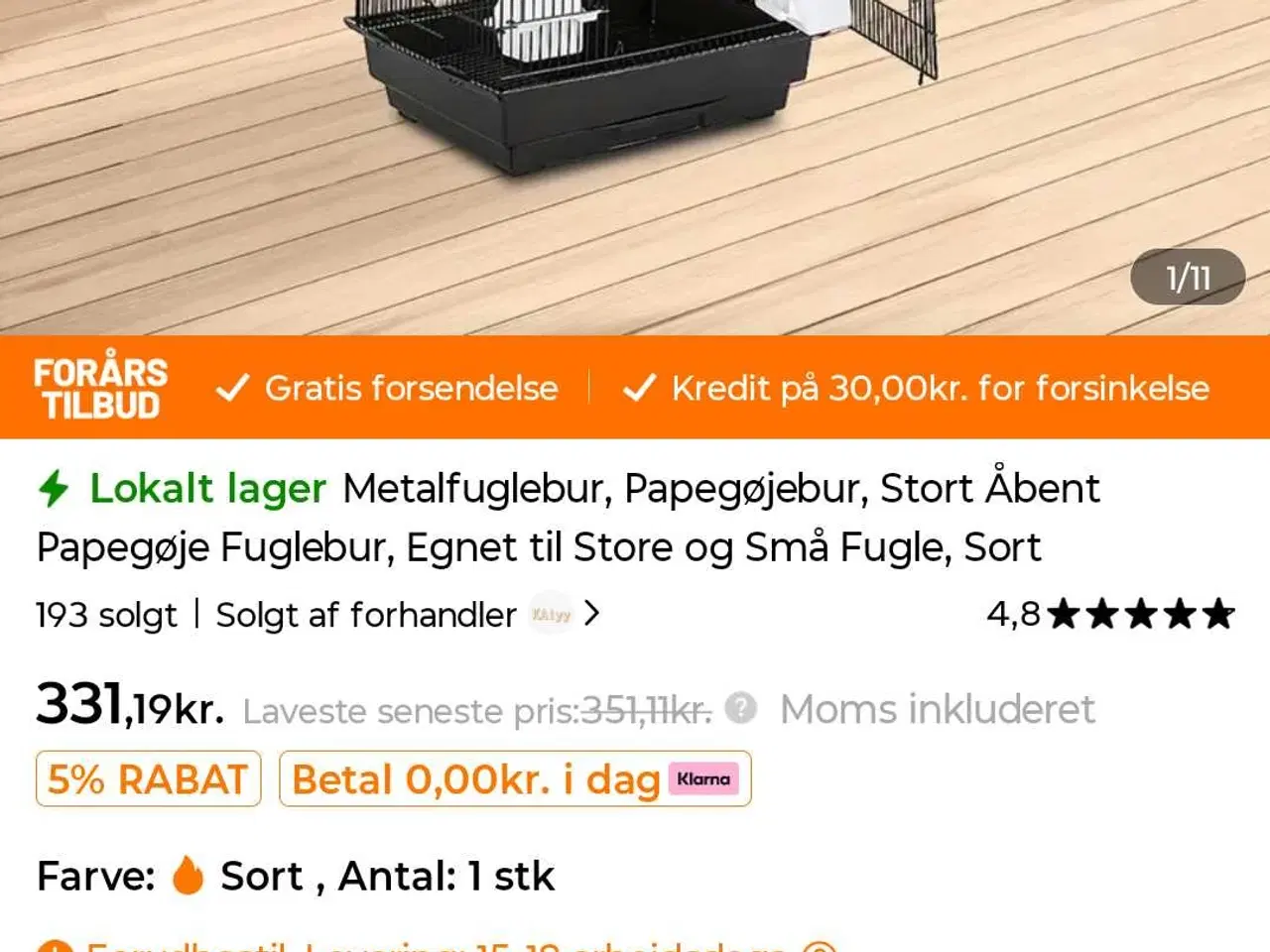 Billede 1 - NYT Fuglebur/papegøje bur