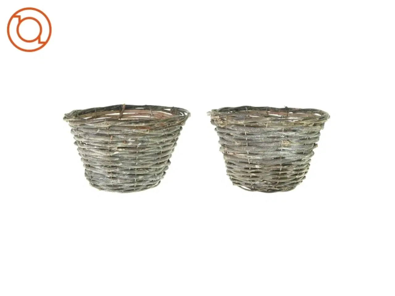 Billede 1 - Urtepotte kurv i flet (2 styk)