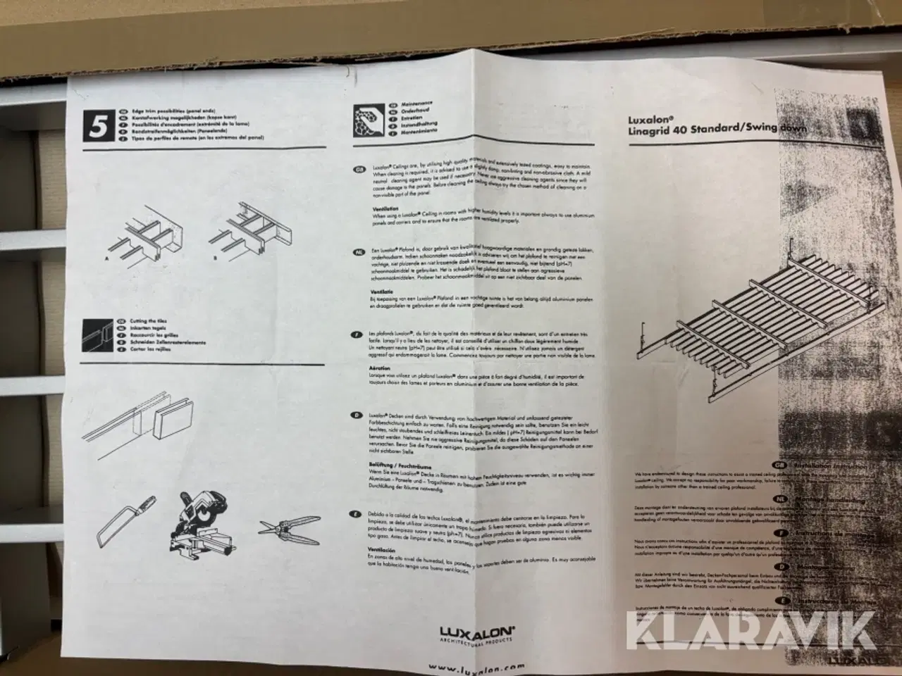 Billede 2 - Loftskinnesystem Luxalon plafond system LG40 STD HI.M075 - 297,36 kvm
