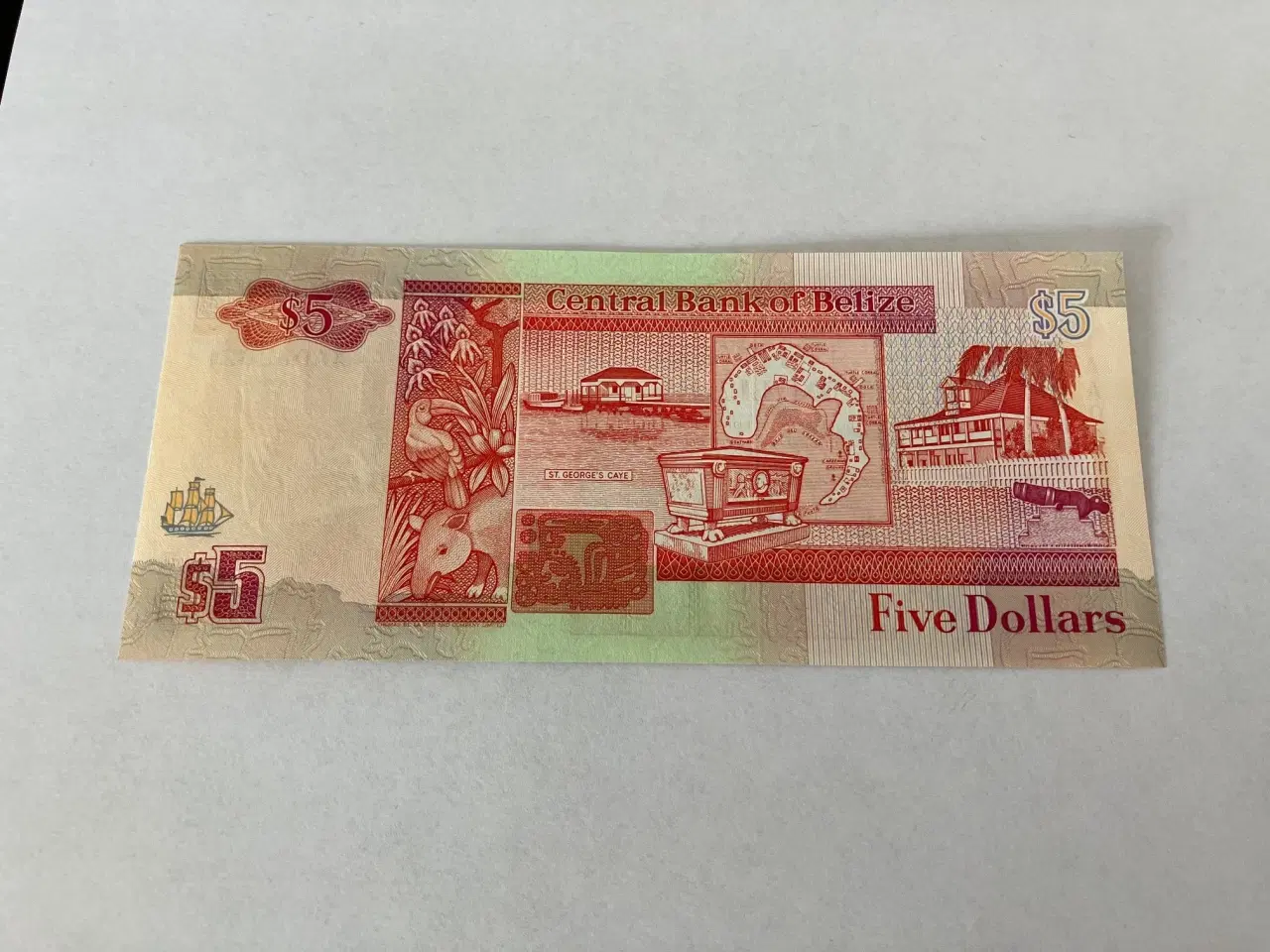Billede 2 - 5 Dollars Belize 1990