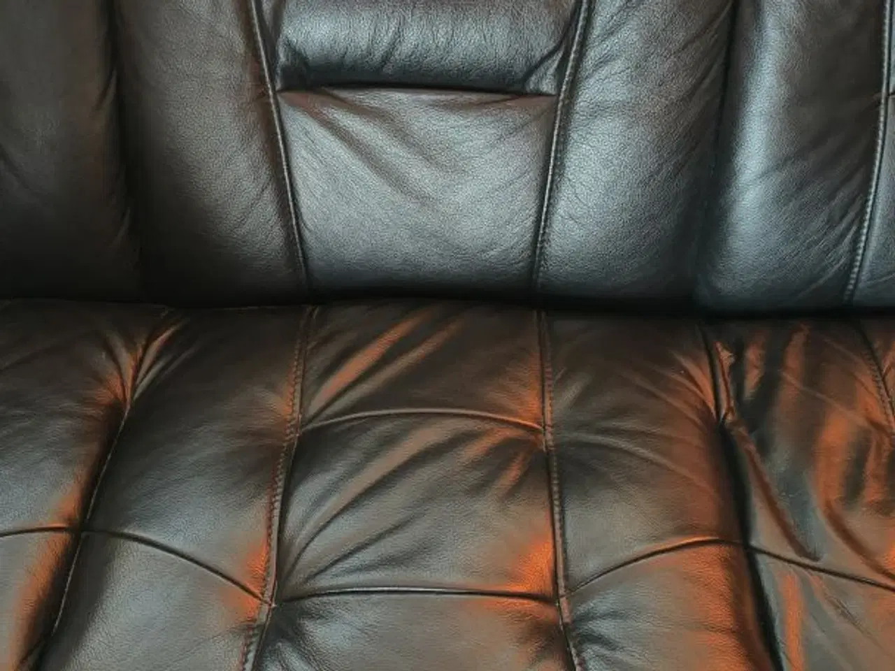 Billede 2 - 3-pers. lædersofa i ægte læder