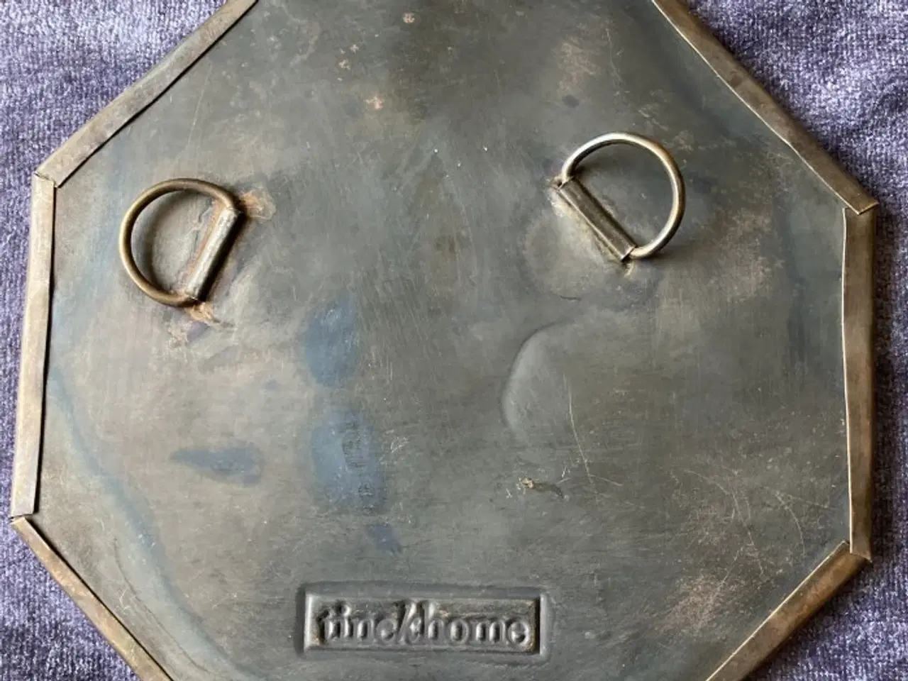 Billede 2 - Sekskantet spejl med metalramme – 14 cm bredt