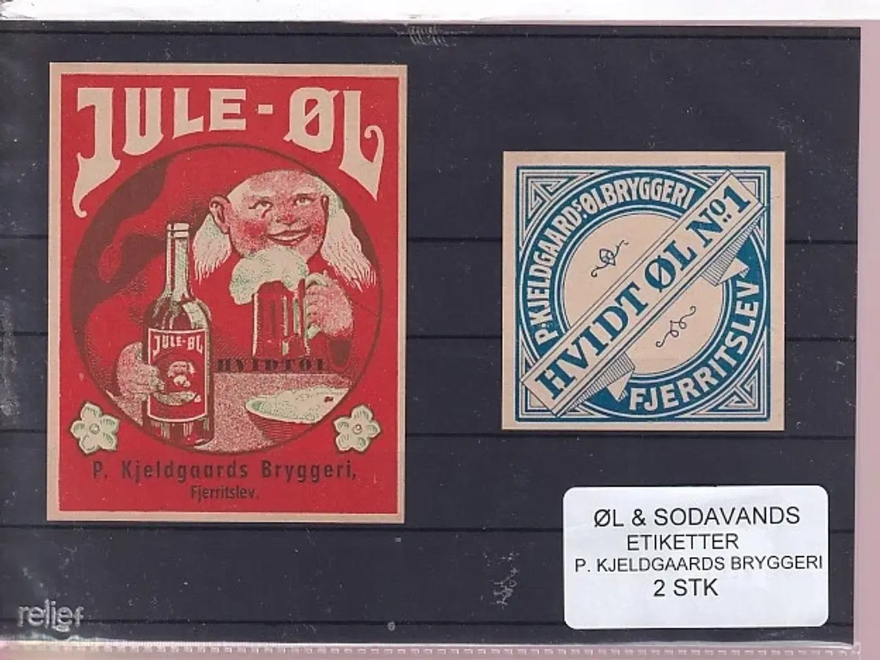Billede 1 - Øl og Sodavands Etiketter - P. Kjeldgaards Bryggeri  - 2 Stk.