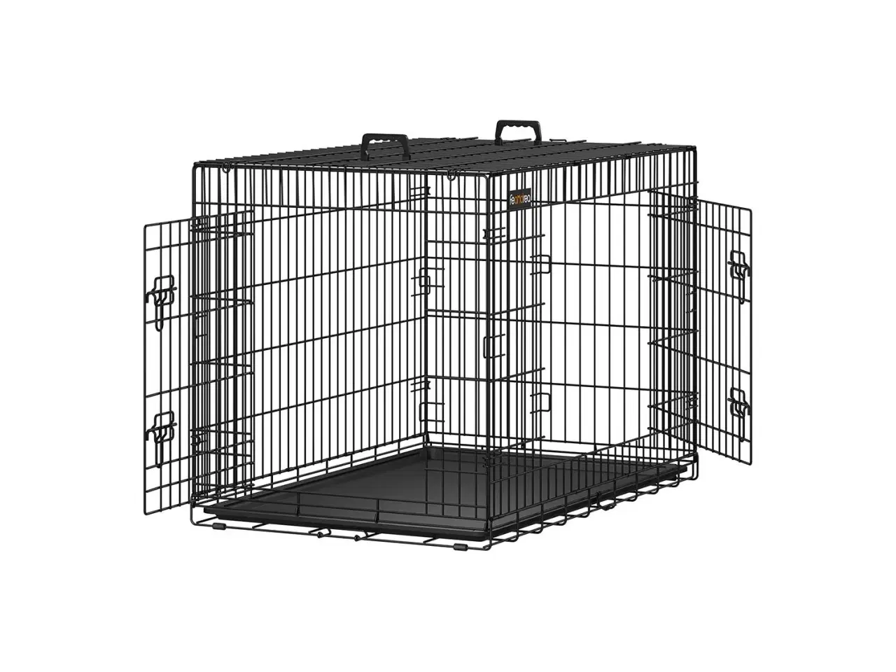 Billede 1 - Foldbart hundebur, XL 107 cm med 2 døre – sort (PPD42H)