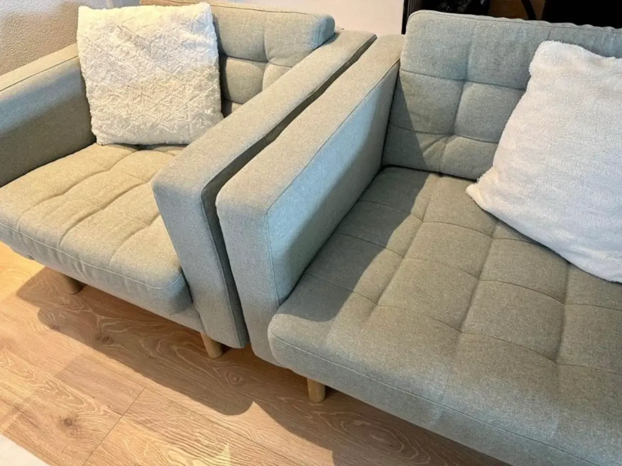 Billede 3 - Sofa sæt med lænestole i lysegrøn fra Ikea