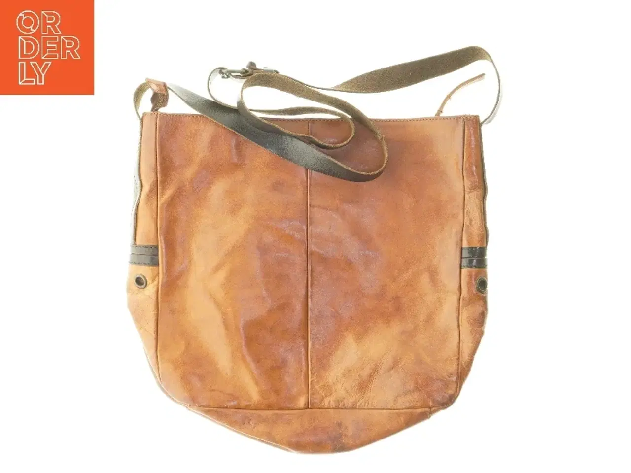 Billede 4 - Brun lædertaske fra RE (str. 35x38 cm)