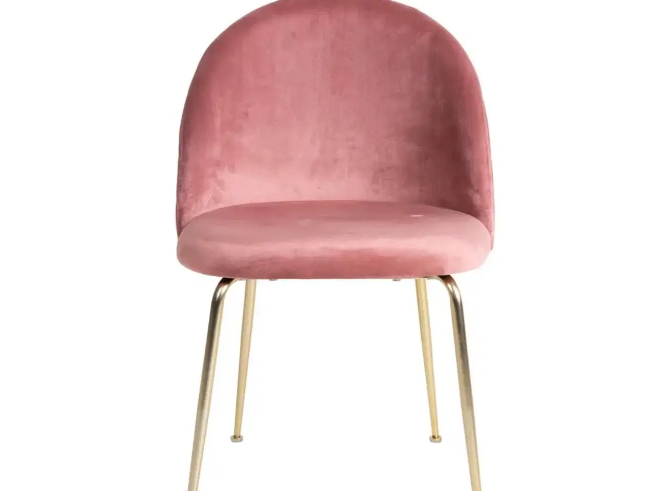 Billede 5 - Stol i rosa velour med ben i messing look