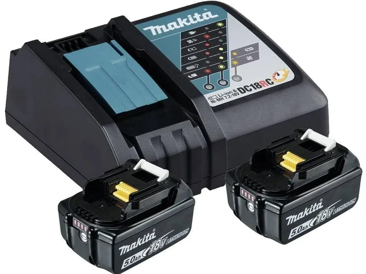 Billede 2 - Makita sæt med lader og 2 x 18 V 5,0 Ah batterier – Li-Ion