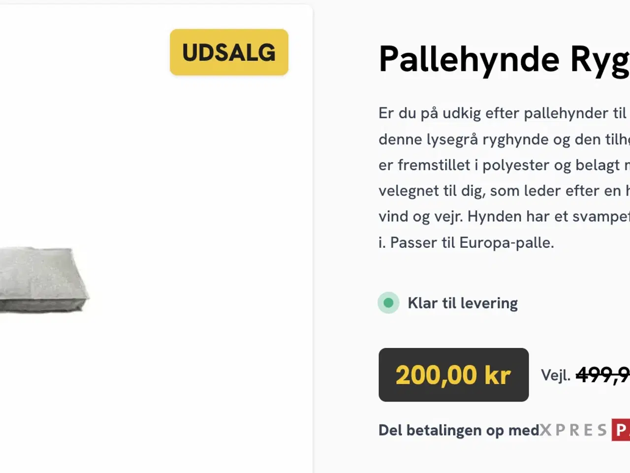 Billede 2 - Sædehynde + 2x ryghynde til pallesofa