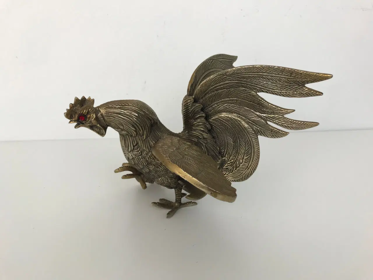Billede 1 - Vintage messing hane figur