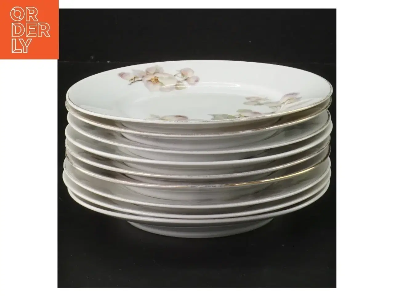 Billede 1 - Porcelænstallerkener med blomstermotiv fra Bavaria (str. ø 16 cm, 9 styk cm)