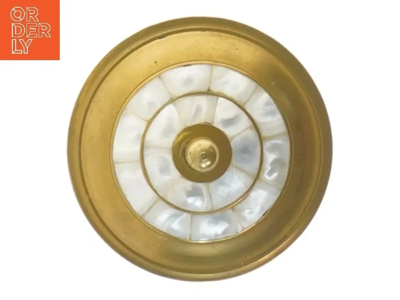 Billede 3 - Vintage perlemor messing skål med låg (str. Ø 9 cm)