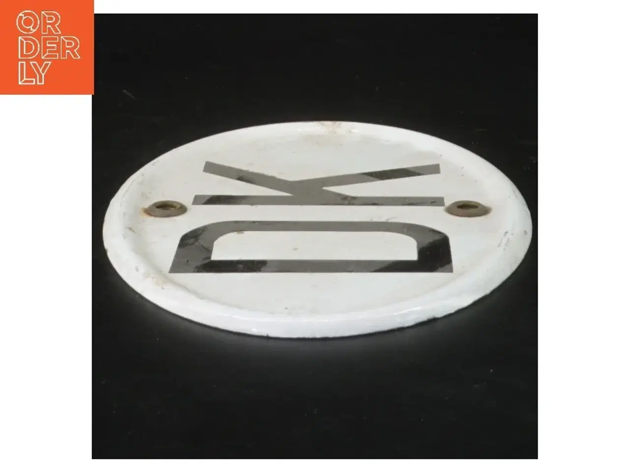 Billede 2 - Metal bilskilt med bogstaver 'DK' (str. 20x13,5 cm)