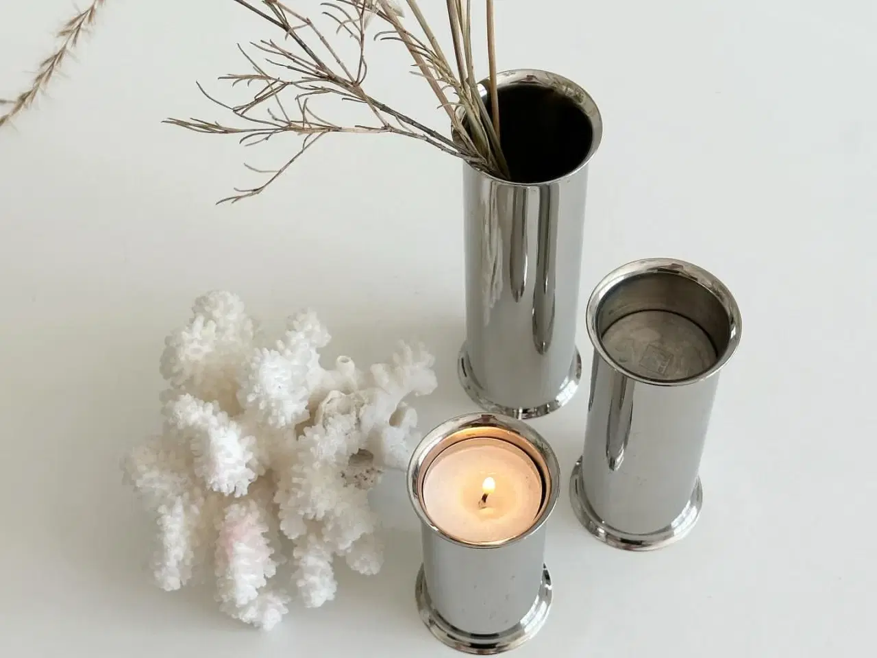 Billede 1 - Fyrfadsstager, Menu, 3 stk samlet