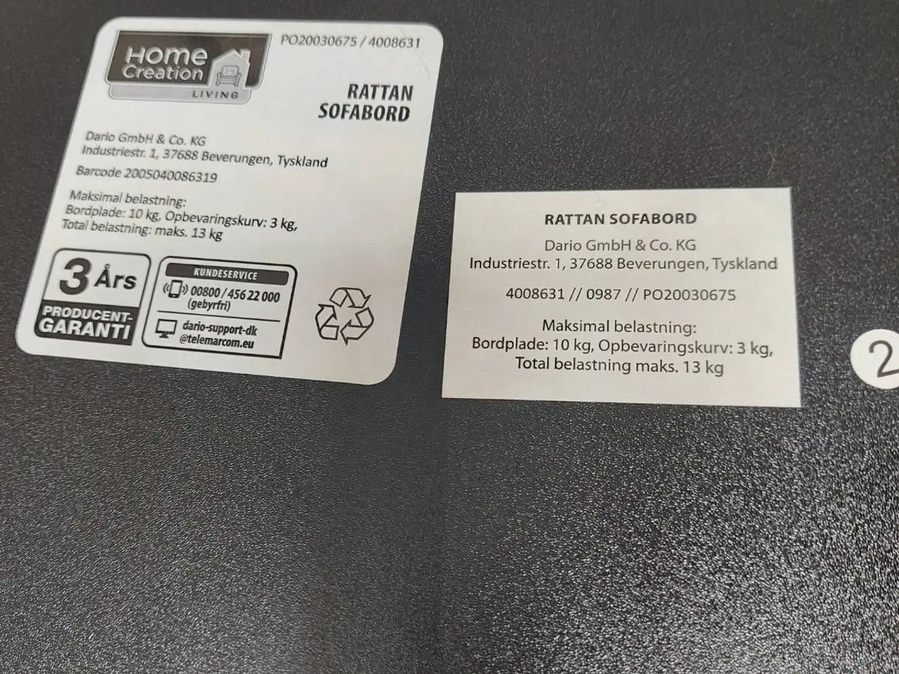 Billede 3 - Home Creation Living rund bord sort metal rattan