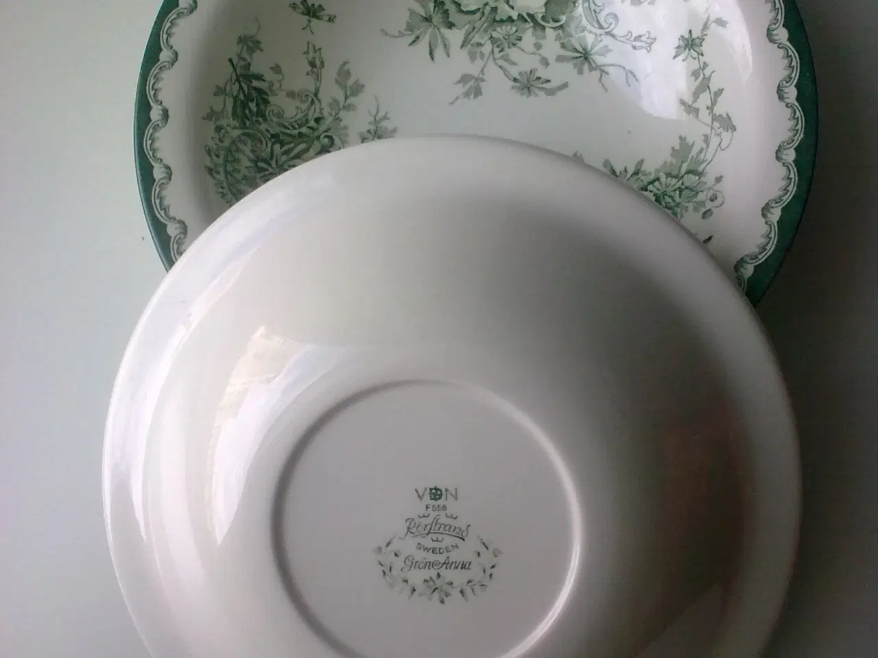 Billede 18 - Keramik håndmalet fad tallerken 3 stk. grøn tema