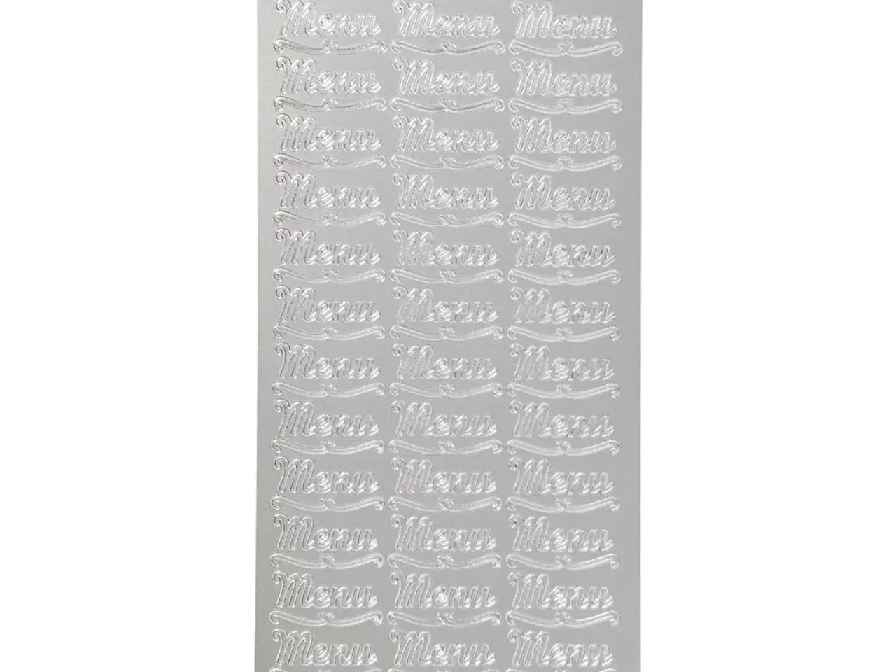 Billede 1 - Stickers, menu, ark 10x23 cm, sølv, 1 ark