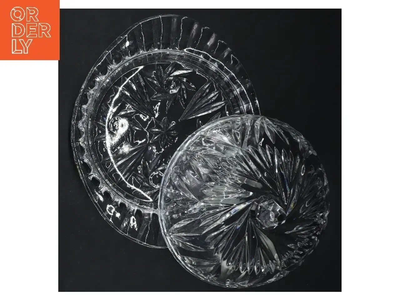 Billede 5 - Krystal glas smørfad med låg (str. 18,5x15x10 cm)