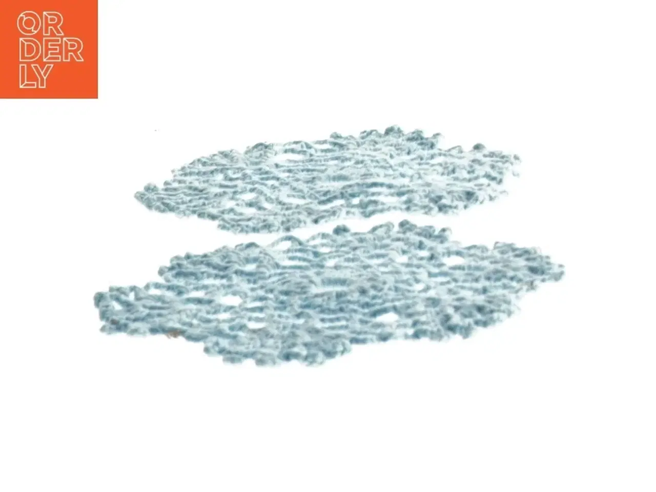 Billede 2 - Hæklede lysblå dækkeservietter (str. Ø 14 cm)