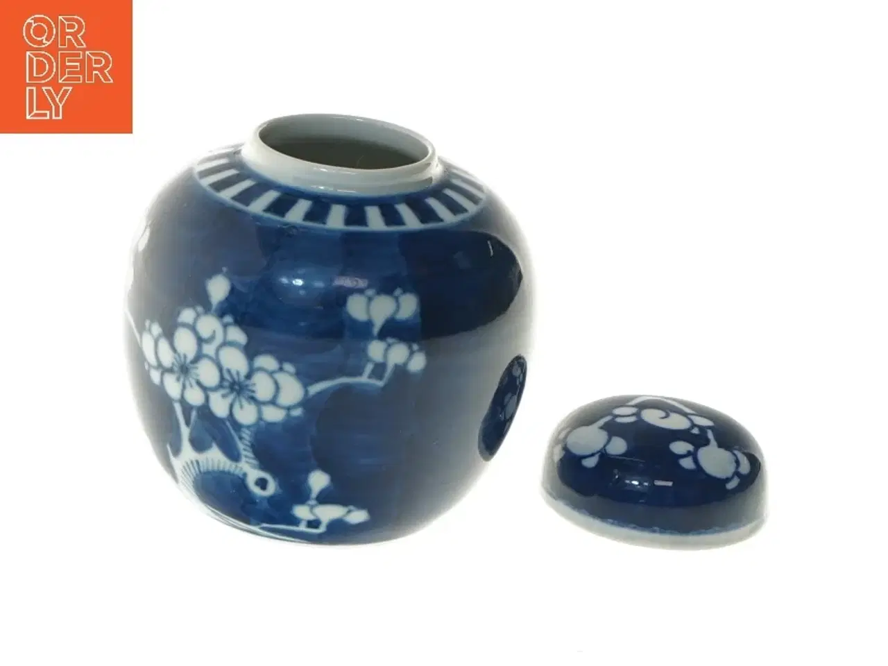 Billede 5 - Gammel ingefærkrukke i porcelæn med låg (højde 11,5 cm)